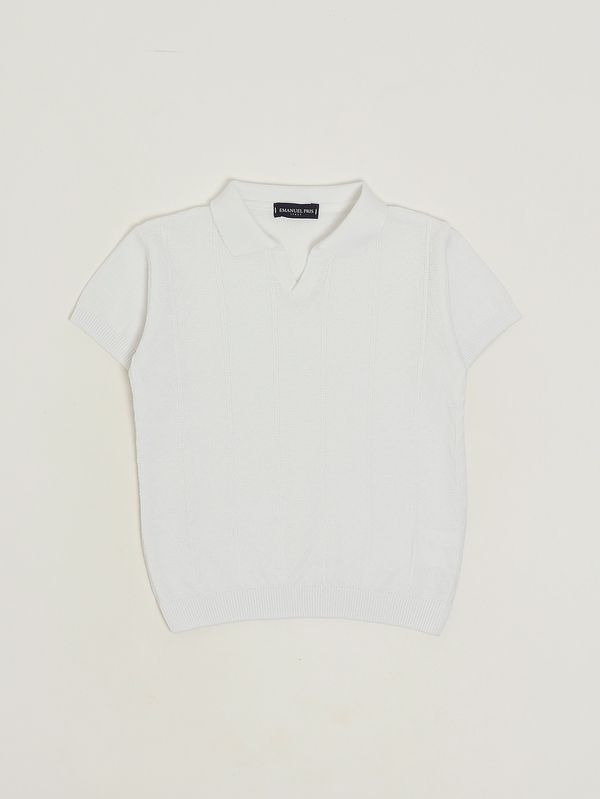 1. Polo en coton pour garçon Blanc Emanuel Pris ets2214b