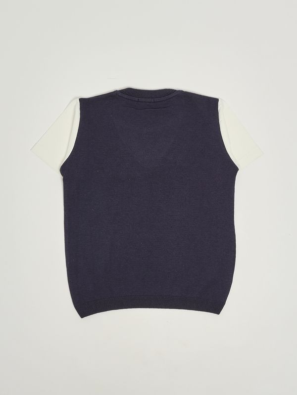 2. T-shirt en coton pour garçon Bleu-Blanc Emanuel Pris ets3171r
