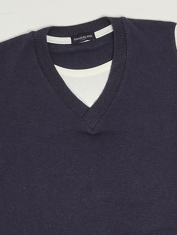 3. T-shirt en coton pour garçon Bleu-Blanc Emanuel Pris ets3171r