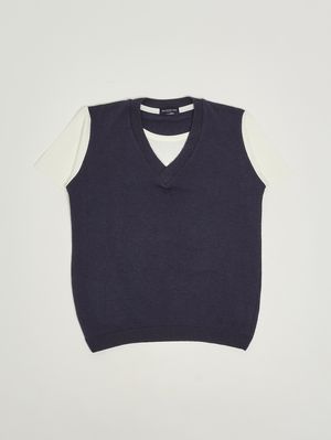 1. T-shirt en coton pour garçon Bleu-Blanc