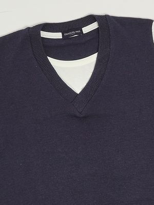 3. T-shirt en coton pour garçon Bleu-Blanc