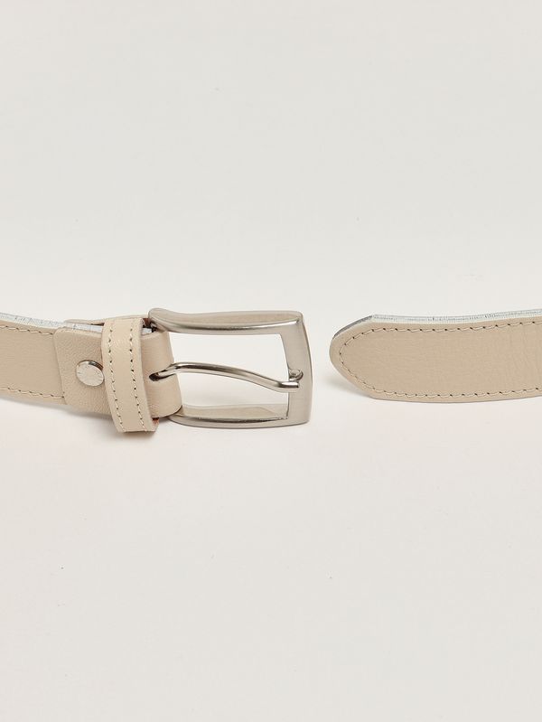 2. Boys' leather belt Beige Emanuel Pris ecn151r