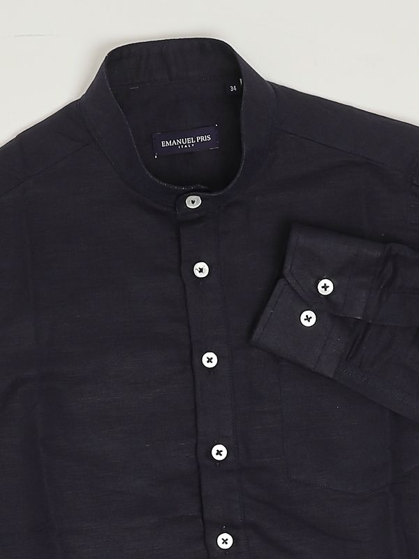 3. Chemise pour garçon en lin et coton Bleu Emanuel Pris ecm4191r