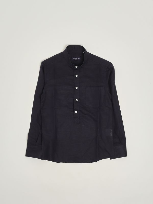 Camicia bambino in lino e cotone Blu Emanuel Pris