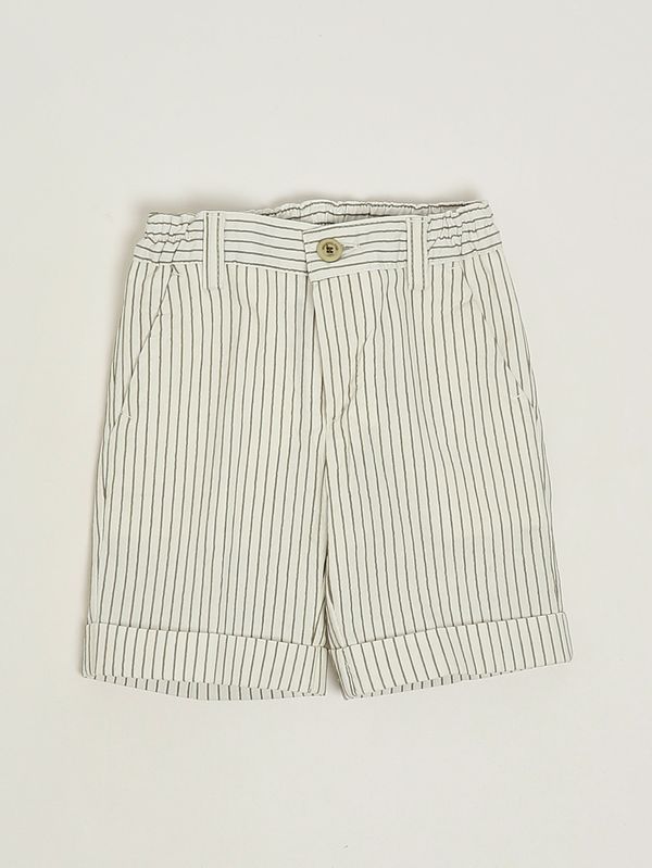 1. Bermuda neonato in cotone stretch Bianco-Salvia Emanuel Pris ebm5129n