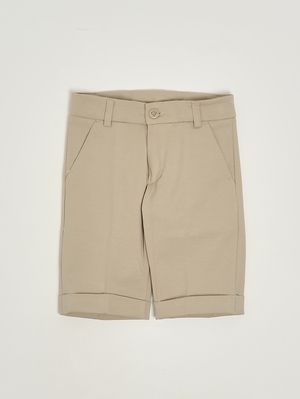 1. Bermuda garçon en coton stretch Beige