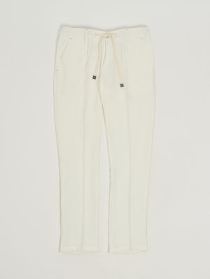 1. Boys' viscose-blend trousers Milk-Beige
