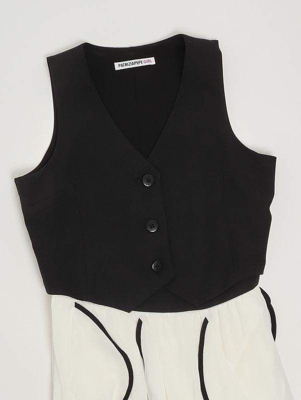 3. Mädchenkleid aus Stretchmaterial Schwarz-Weiß Patrizia Pepe 7a0576a555