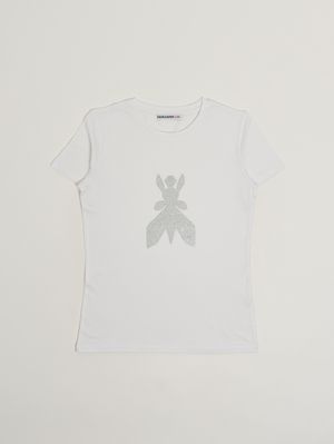 1. Girls' stretch viscose T-shirt White