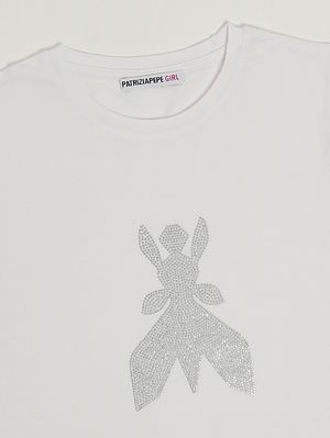 3. Girls' stretch viscose T-shirt White