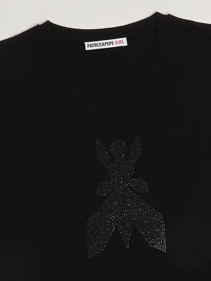 3. Mädchen-T-Shirt aus Stretch-Viskose Schwarz