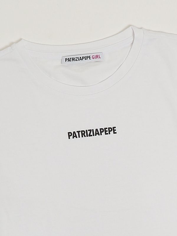3. Mädchen-T-Shirt aus Stretch-Viskose Schwarz-Weiß Patrizia Pepe 7m0965j051