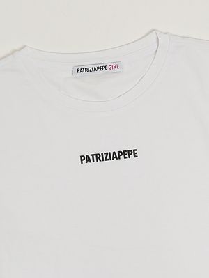 3. Mädchen-T-Shirt aus Stretch-Viskose Schwarz-Weiß