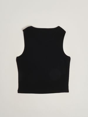 2. Mädchen-Top aus Stretch-Baumwolle Schwarz