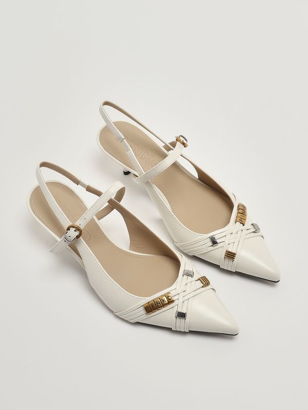 2. Escarpins Gloria 18 en cuir nappa pour femme Lait Pinko sd0489p003