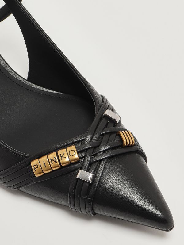 5. Décolleté donna Gloria 18 in pelle nappata Nero Pinko sd0489p003