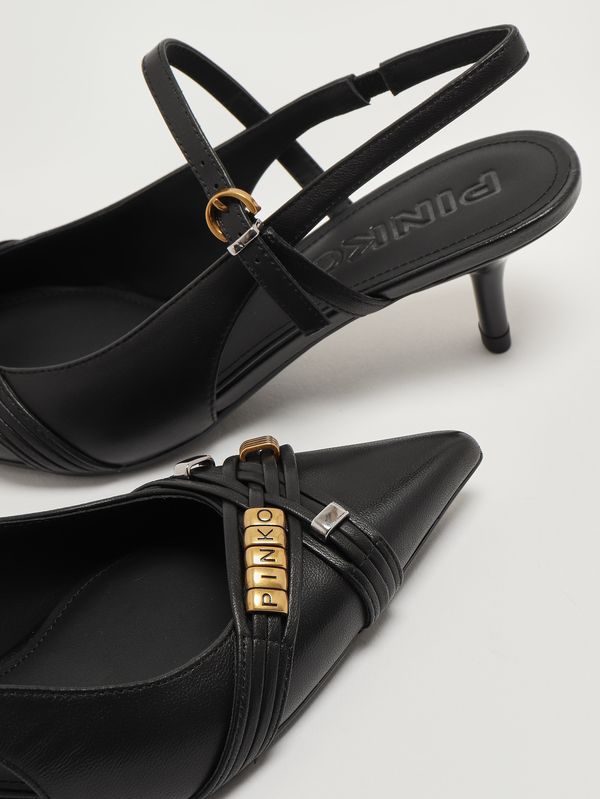 4. Décolleté donna Gloria 18 in pelle nappata Nero Pinko sd0489p003