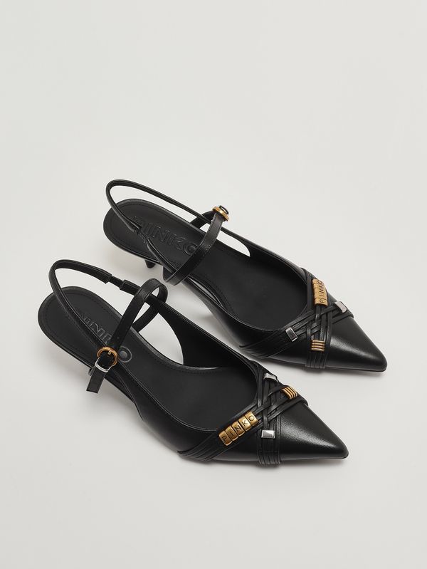 2. Décolleté donna Gloria 18 in pelle nappata Nero Pinko sd0489p003