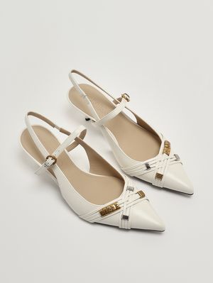 2. Escarpins Gloria 18 en cuir nappa pour femme Lait