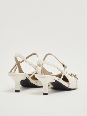 3. Escarpins Gloria 18 en cuir nappa pour femme Lait