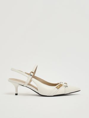 1. Escarpins Gloria 18 en cuir nappa pour femme Lait