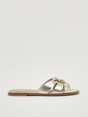 1. Sandalo donna Milly in pelle Platino