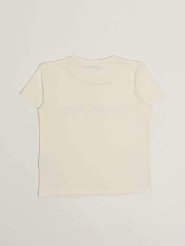 2. Girls' stretch cotton T-shirt White-Silver Patrizia Pepe 7m0809j331