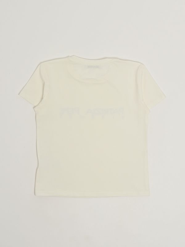 2. Girls' stretch cotton T-shirt Black-White Patrizia Pepe 7m0809j331
