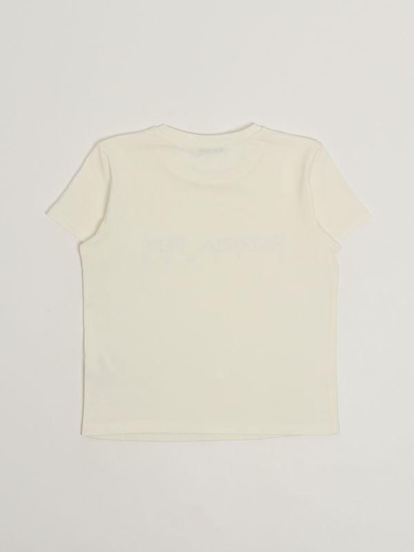 2. Girls' stretch cotton T-shirt White-Gold Patrizia Pepe 7m0809j331