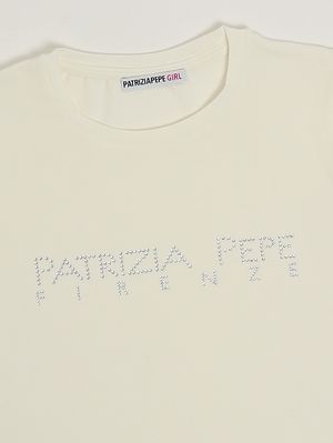 3. Girls' stretch cotton T-shirt White-Silver