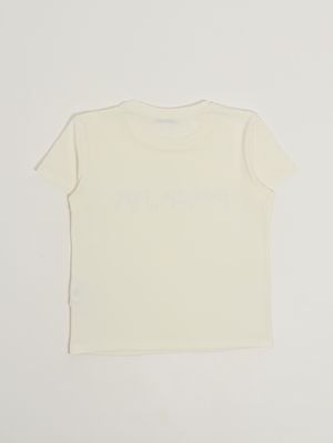 2. Girls' stretch cotton T-shirt White-Silver
