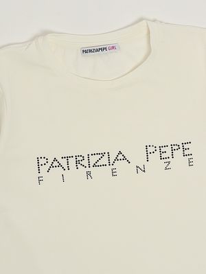 3. Girls' stretch cotton T-shirt Black-White
