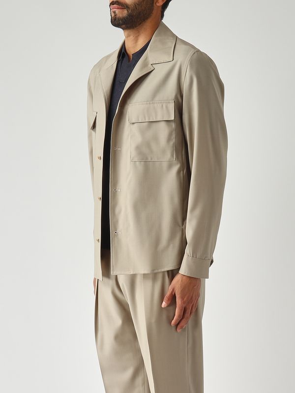 3. Herren-Overshirt John aus Wolle Kaki Briglia john300108