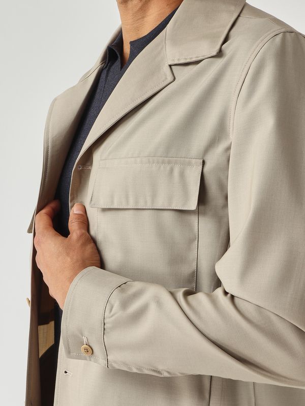 5. Herren-Overshirt John aus Wolle Kaki Briglia john300108