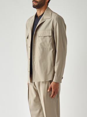 3. Herren-Overshirt John aus Wolle Kaki