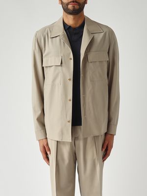 1. Herren-Overshirt John aus Wolle Kaki
