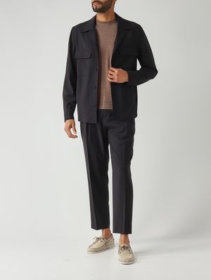 2. Surchemise John en laine pour homme Marine