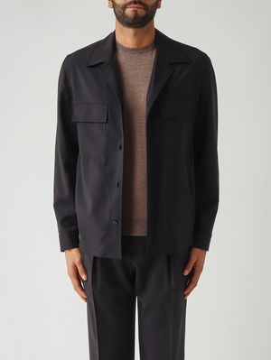 1. Surchemise John en laine pour homme Marine