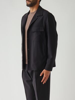 3. Surchemise John en laine pour homme Marine