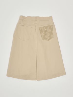 2. Jupe fille en coton stretch Beige