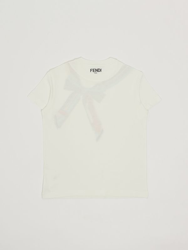 2. Camiseta de algodón para niña Blanco Fendi jfi4007aj