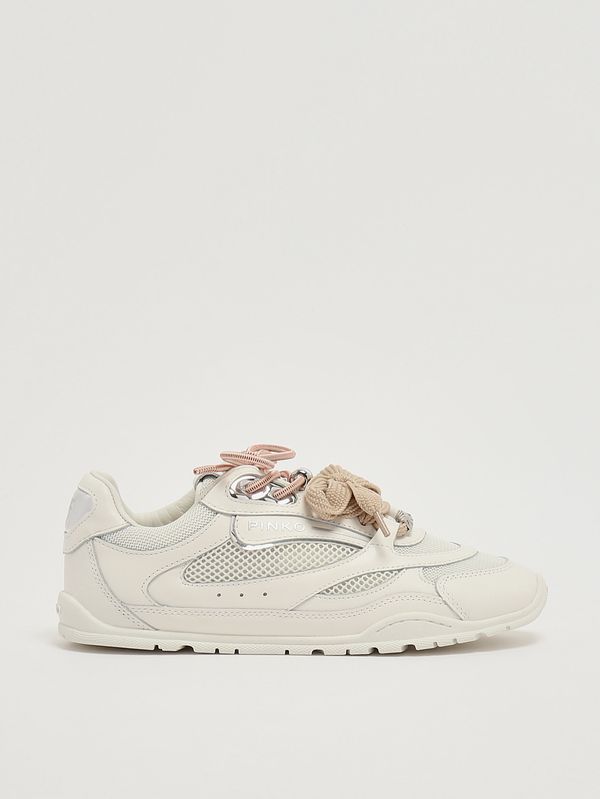1. Zapatillas de mujer Yulia de piel Blanco Pinko ss0185p132