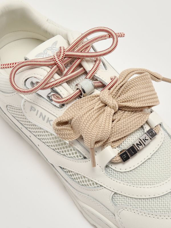 5. Zapatillas de mujer Yulia de piel Blanco Pinko ss0185p132