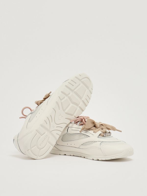 4. Zapatillas de mujer Yulia de piel Blanco Pinko ss0185p132