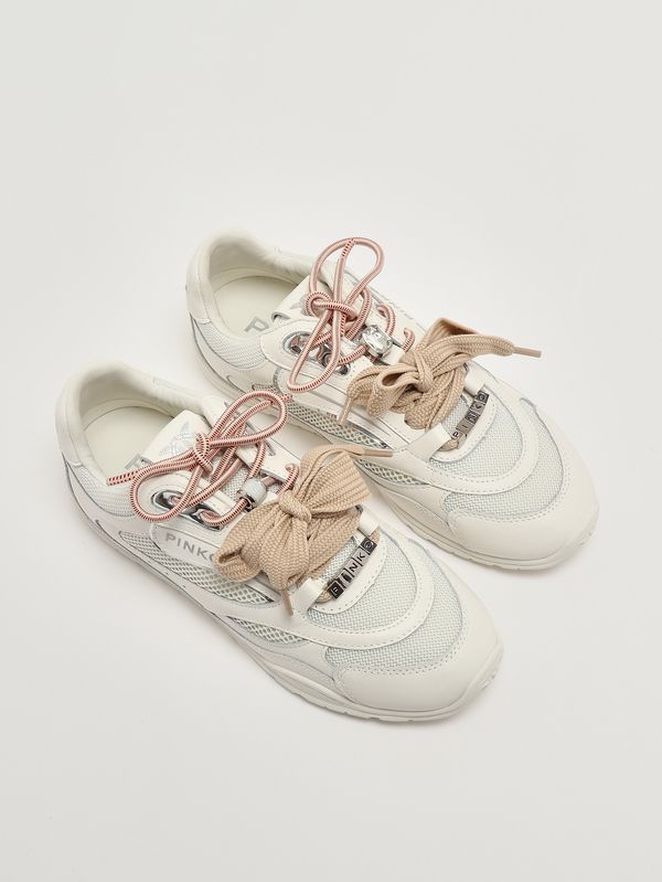 2. Zapatillas de mujer Yulia de piel Blanco Pinko ss0185p132