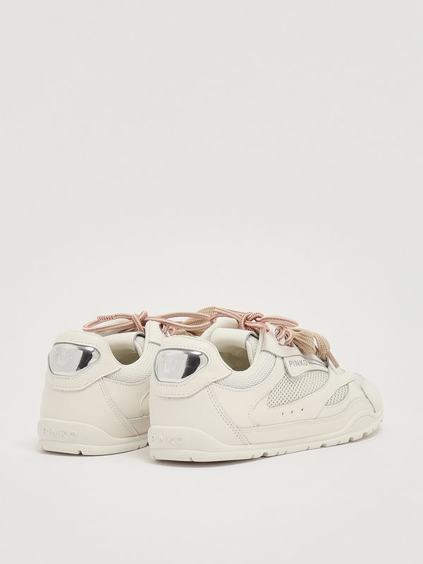 3. Zapatillas de mujer Yulia de piel Blanco Pinko ss0185p132