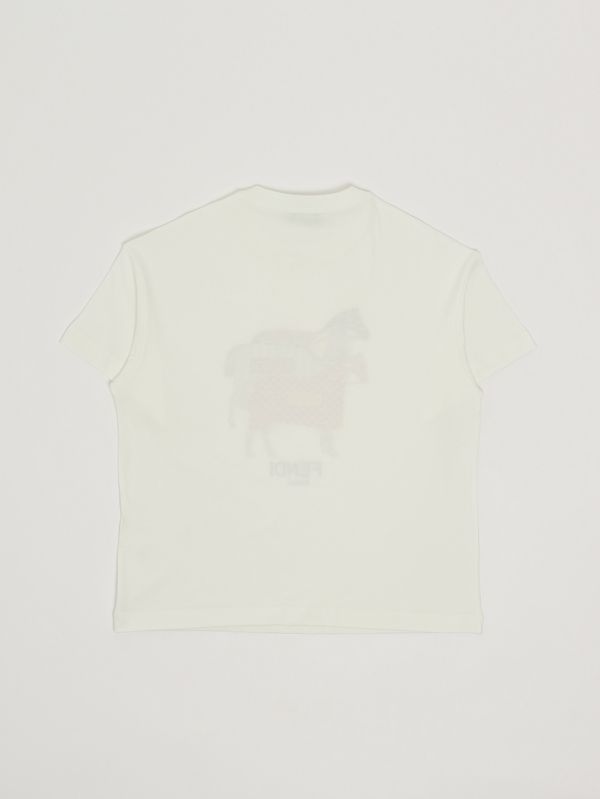 2. T-shirt fille en coton Blanc Fendi jmi4987aj