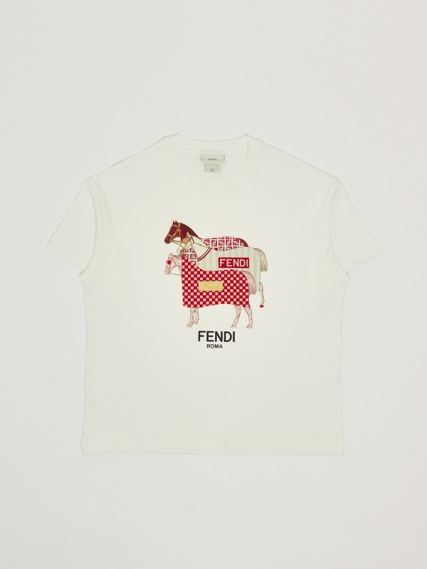 1. T-shirt fille en coton Blanc Fendi jmi4987aj
