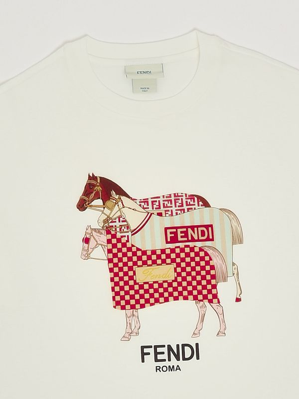 3. T-shirt fille en coton Blanc Fendi jmi4987aj
