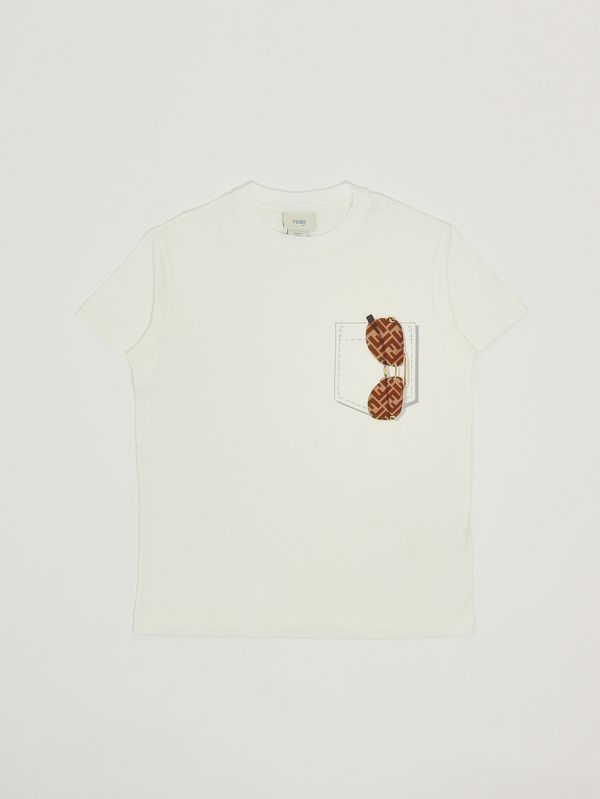 1. Girls' cotton T-shirt White Fendi jmi5007aj